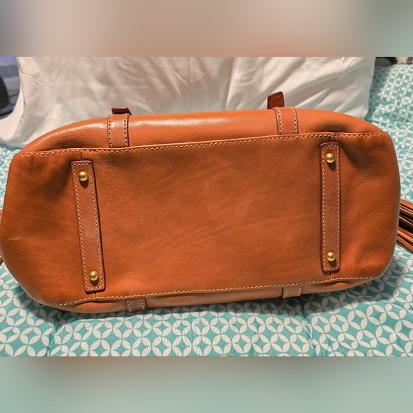 Dooney & Bourke Double Pocket Florentine Satchel - Natural - Picture 7 of 17
